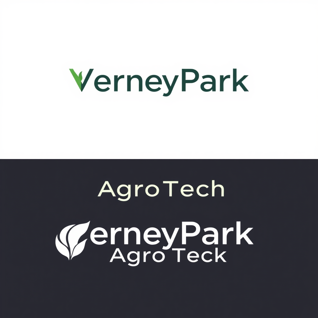 To create a visually striking and memorable logo for "VerneyPark-AgroTech," the design should reflect innovation, sustainability, and the forward-thinking nature of agricultural technology. The logo should evoke a sense of growth, connection with nature, and cutting-edge solutions.

Incorporating natural elements like leaves, crops, or a subtle depiction of the earth can symbolize the agricultural focus, while sleek, modern lines or abstract shapes can highlight the technology aspect. The typography should be clean and contemporary, with "VerneyPark" standing strong and distinguished, while "AgroTech" can be presented in a way that reflects innovation—perhaps with a futuristic font or stylized design.

A color palette inspired by nature, such as earthy greens, blues, or rich browns, can create a connection to the agricultural world, balanced with a hint of metallic or tech-inspired hues to convey modernity and innovation. The overall logo should merge the concepts of tradition and technology, representing VerneyPark-AgroTech’s role in revolutionizing agriculture while staying rooted in the environment.