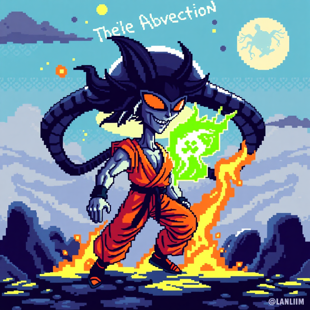 pixel alien abduction goku