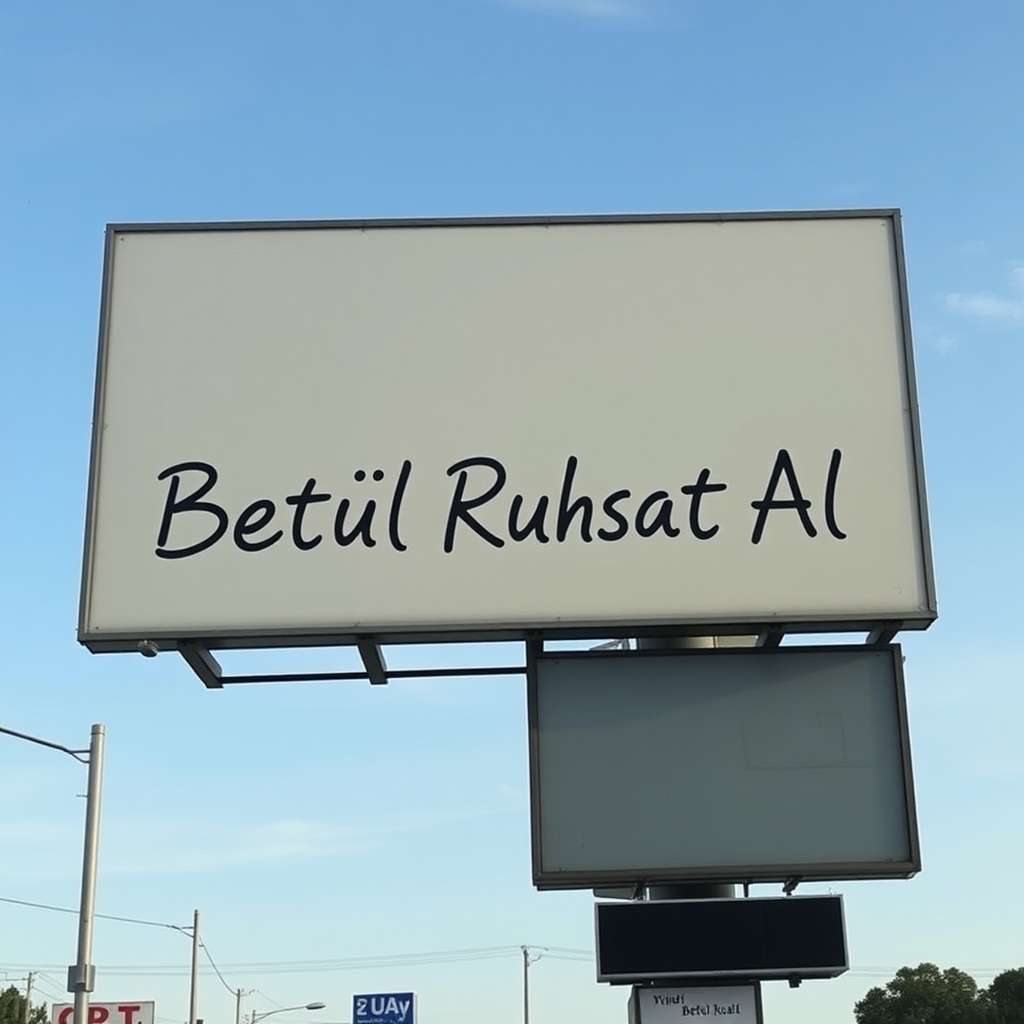 "Betül Ruhsat Al" is written on billboards.