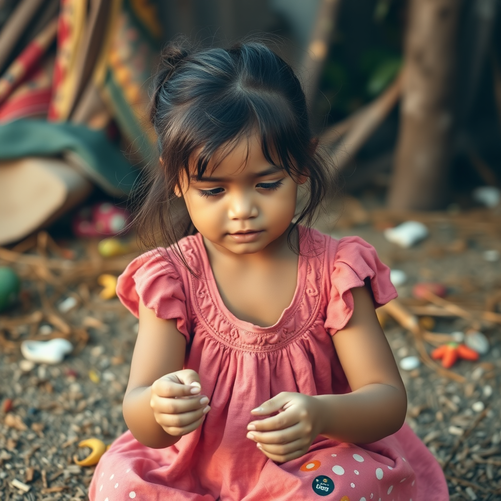 a young girl playing, high quality photo, intricate environment, ultra-detailed, impressionistic, dynamic composition, artistic photograph