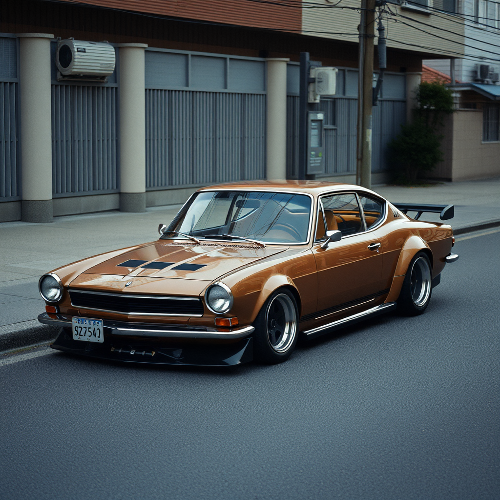 the car is parked on the side of the road, inspired by Taiyō Matsumoto, tumblr, restomod, nd4, c4