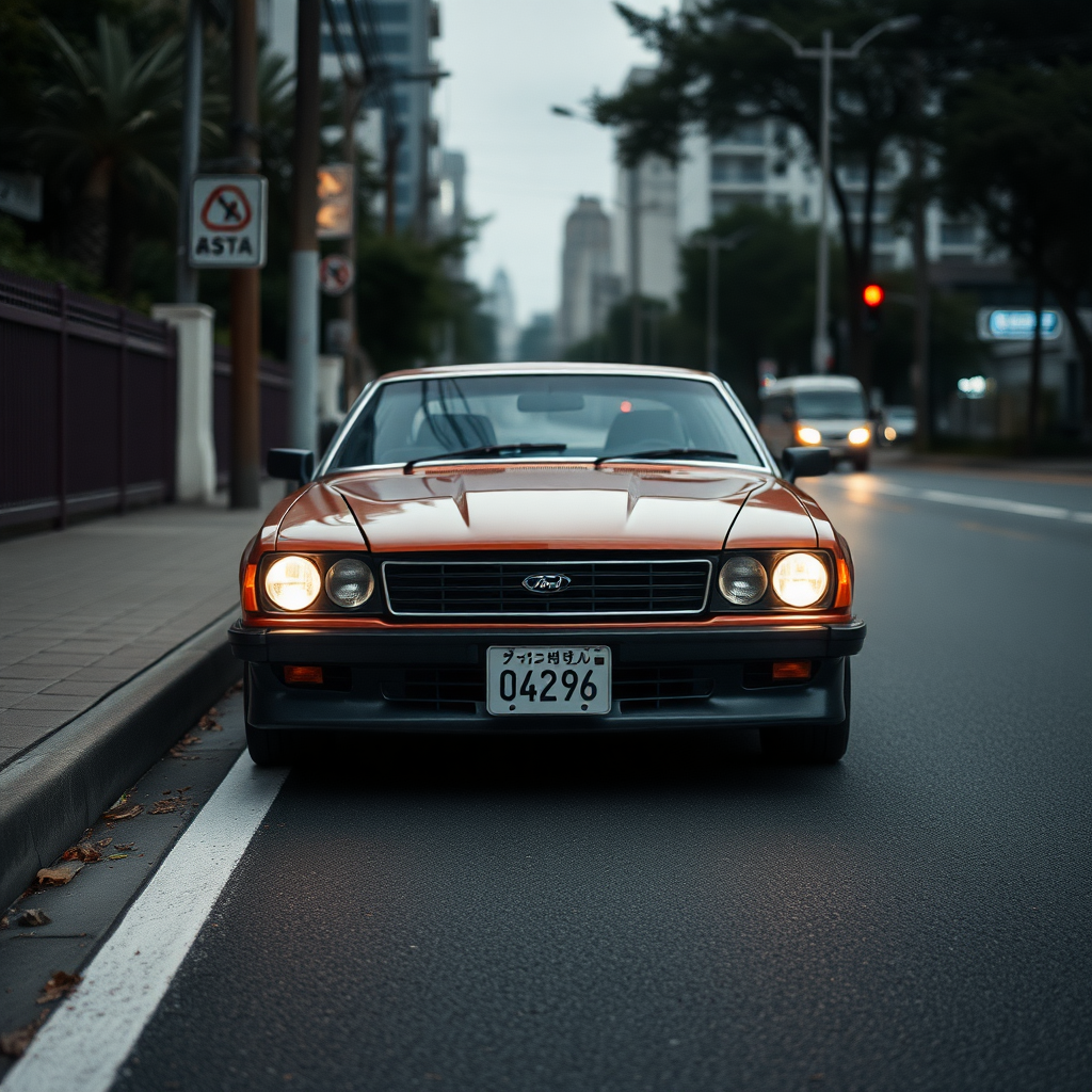 the car is parked on the side of the road, inspired by Taiyō Matsumoto, tumblr, restomod, nd4, c4