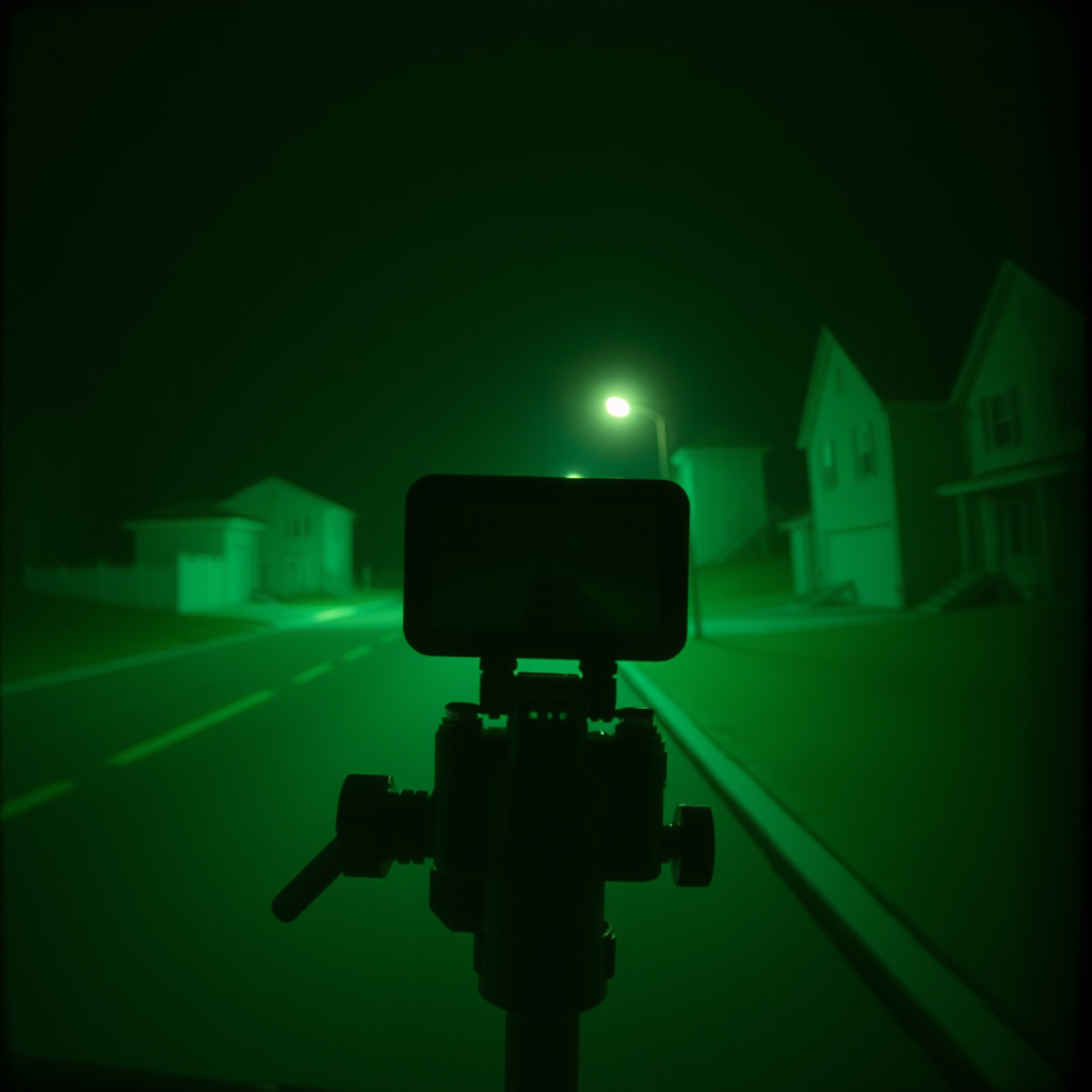 Night vision footage from the camera