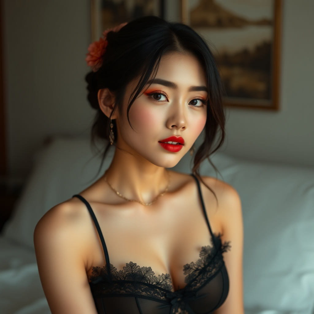 Asian beauty with nipple pasties