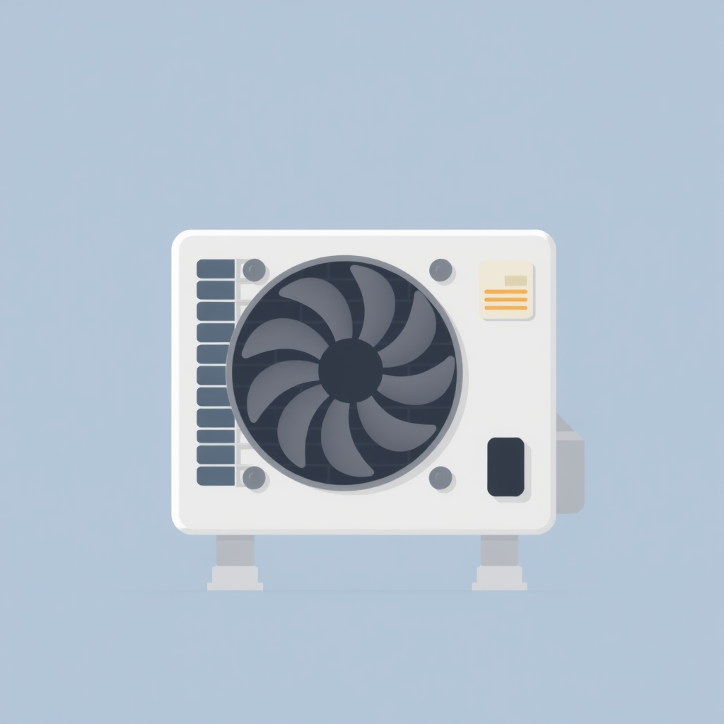 flat icon of hvac condenser, visible fan