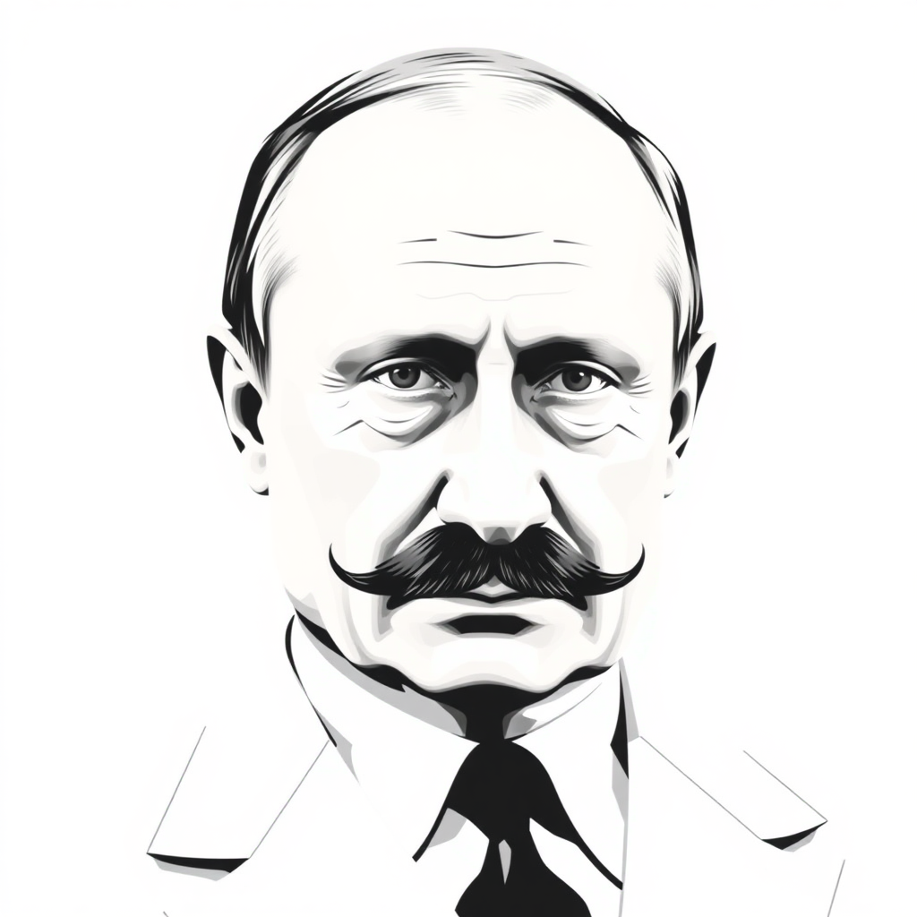 Putin with Hitler's mustache