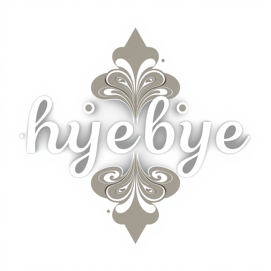 An ambigram design that reads "hello" one way and "byebye" the other.