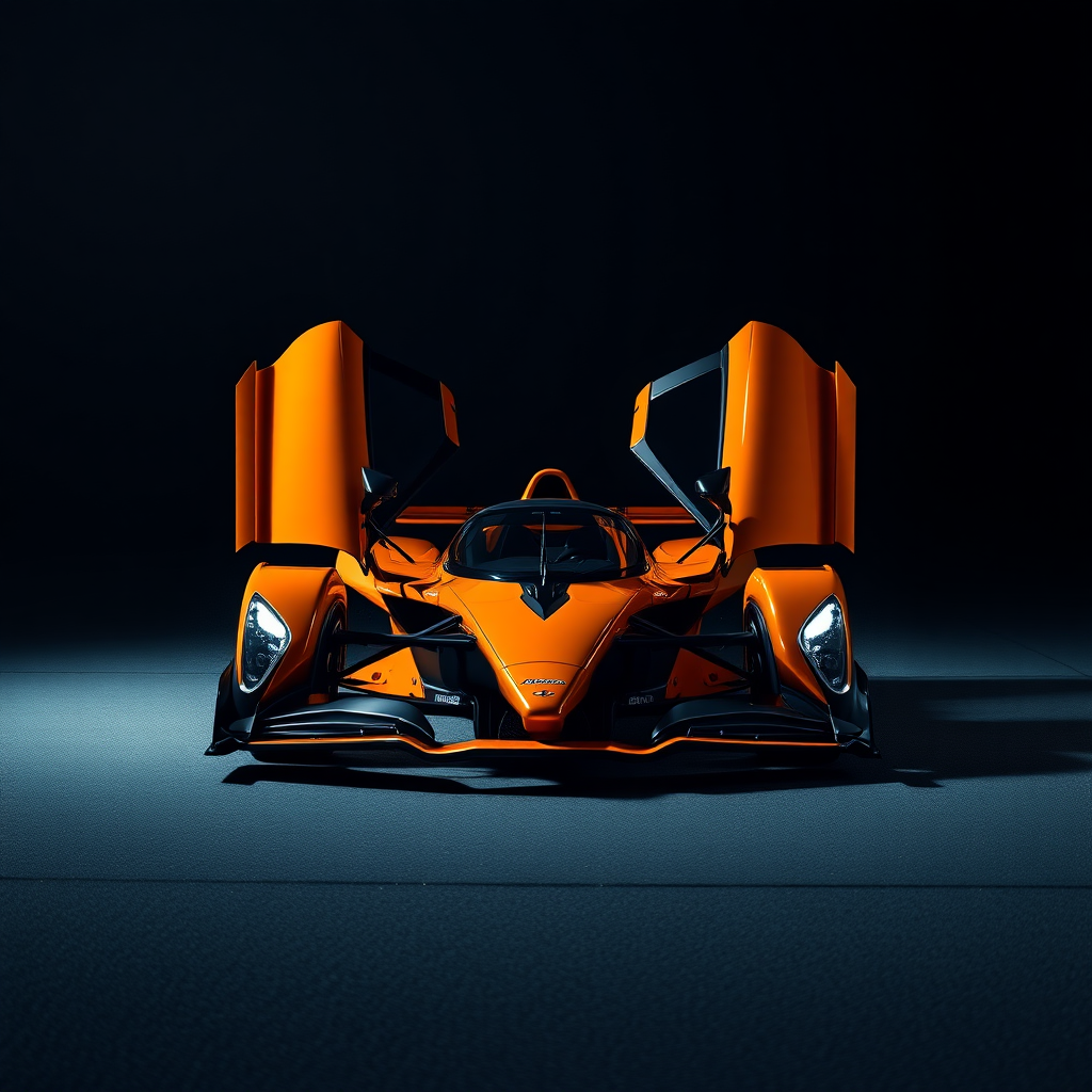 f1 mclaren car photoshoot in dark