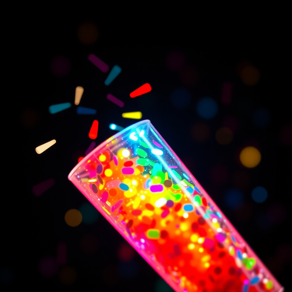 colorful confetti popper tube