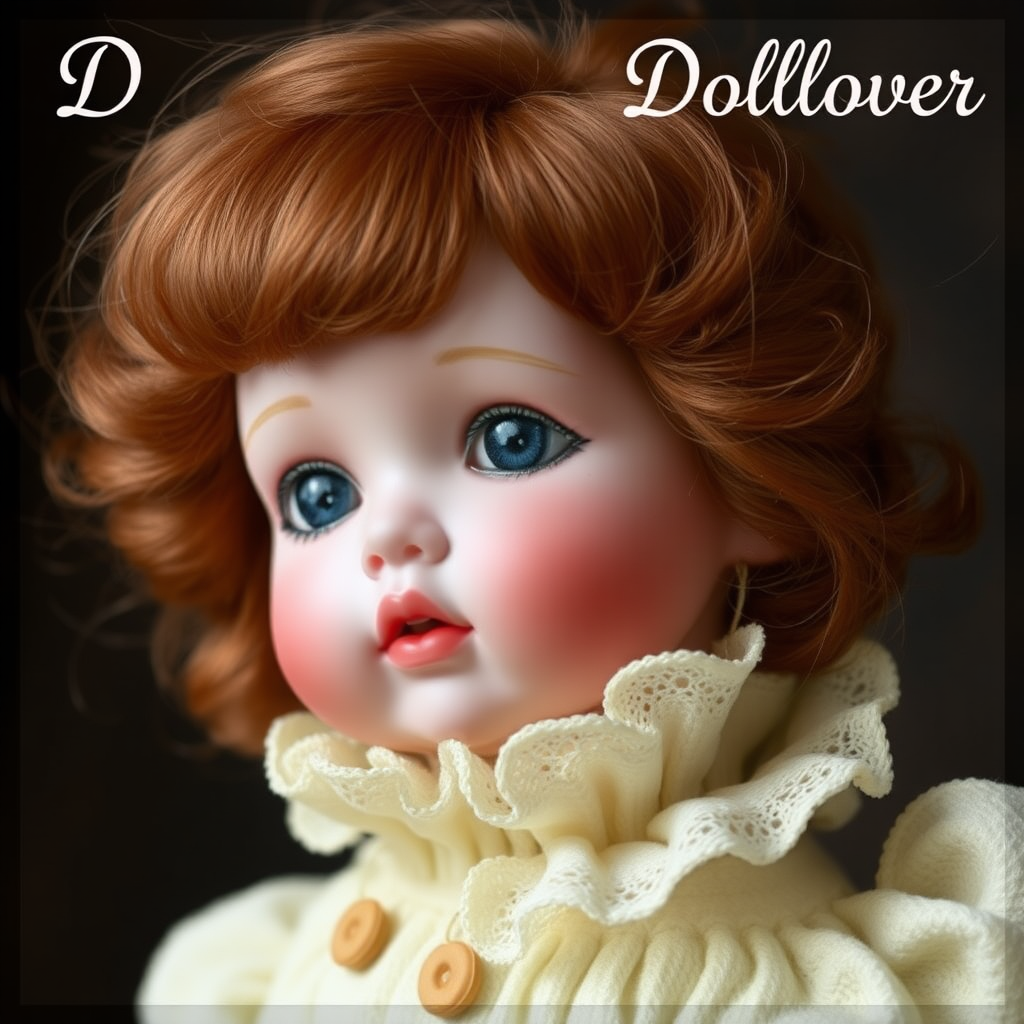 ooak art doll, artist doll, realistic doll, life-like porcelain doll, text in the background says "Dolllover"