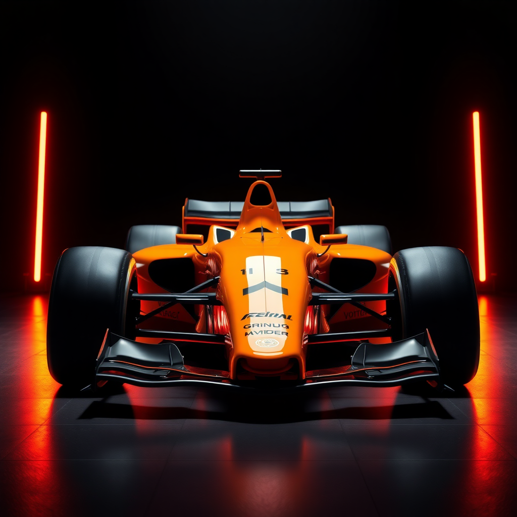 f1 car mclaren in dark backgroud with floor