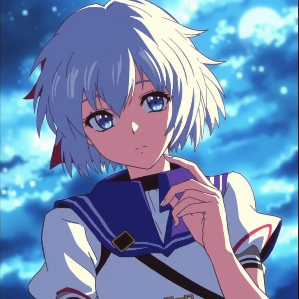 90s Anime screenshot of rei ayanami from evangelion