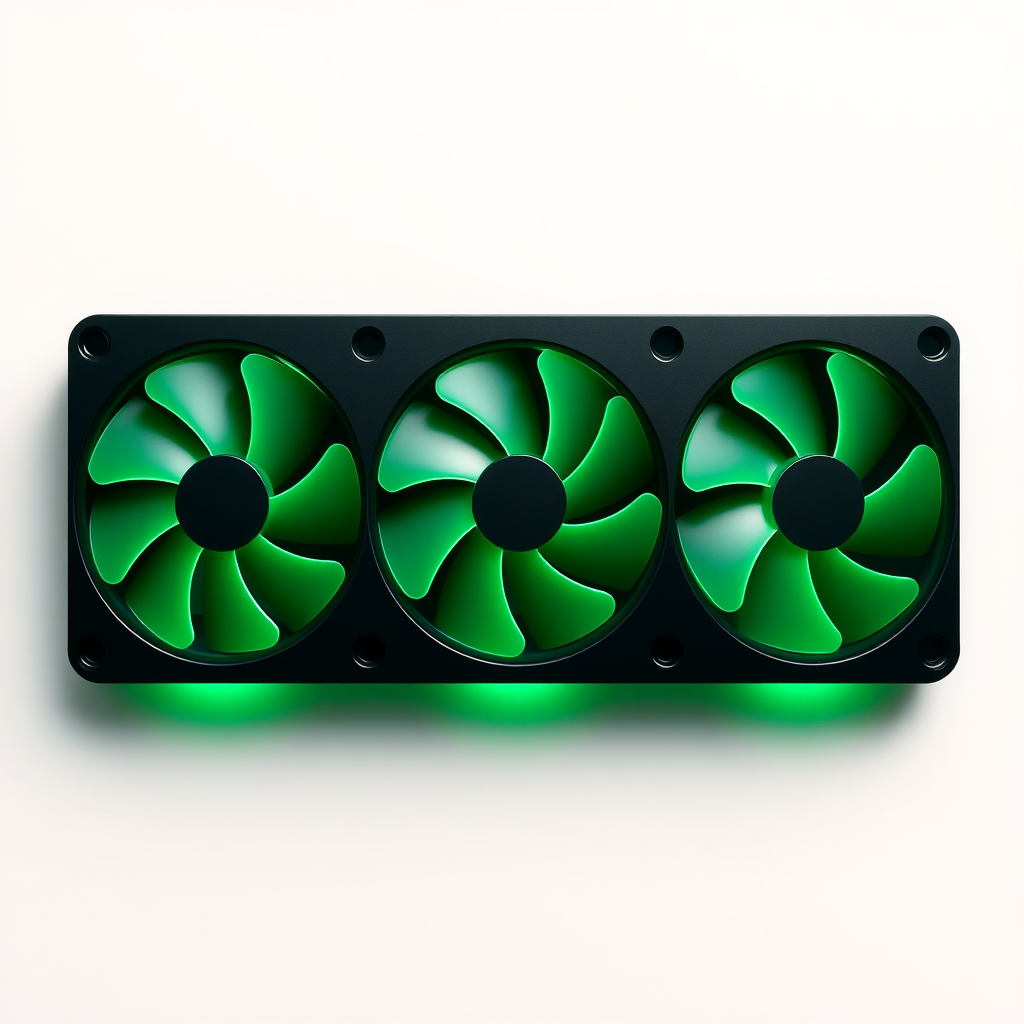 flat icon of 3 fan gpu