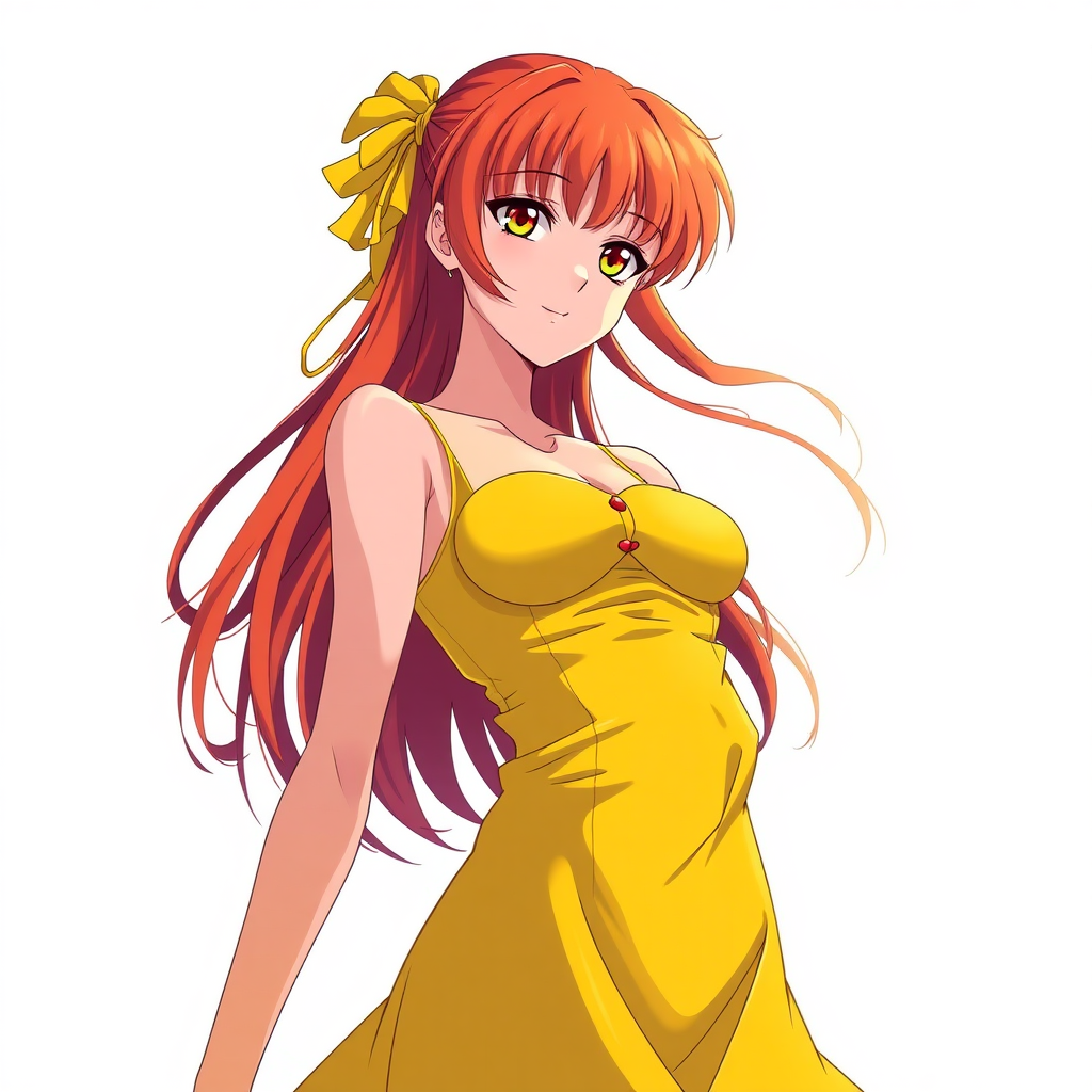 Neon Genesis Evangelion, Asuka with a yellow dress