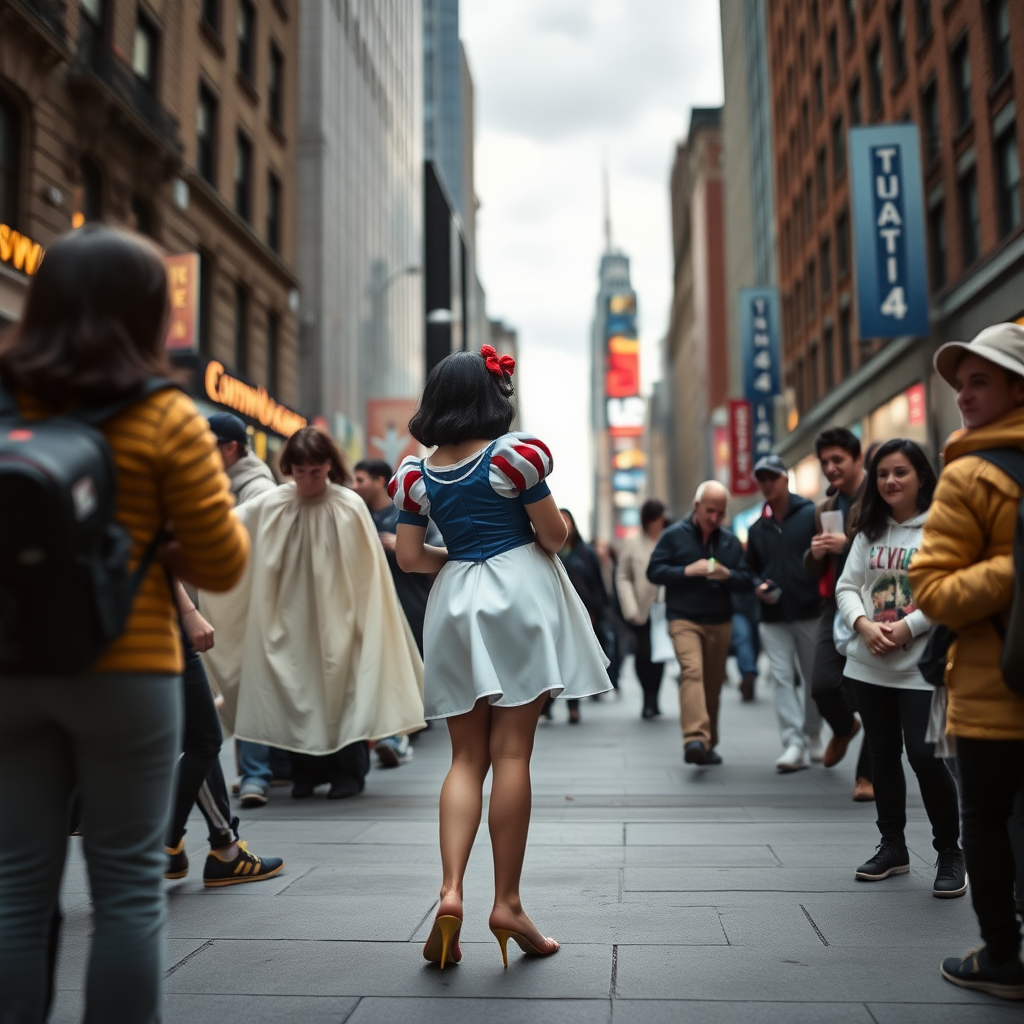 Snowwhite is showing her butt to people in New York.