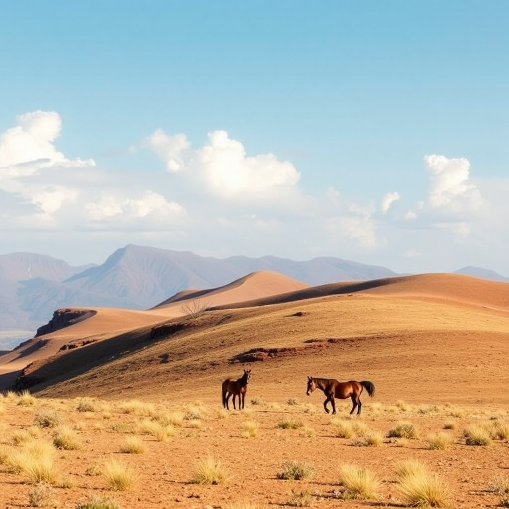 plateau of the Giara with its little horses