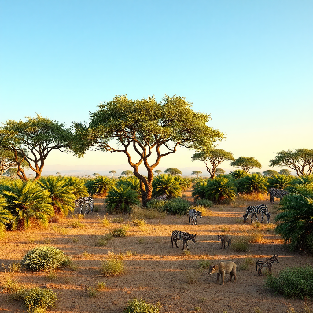 tropical savanna without animals realistic 8K