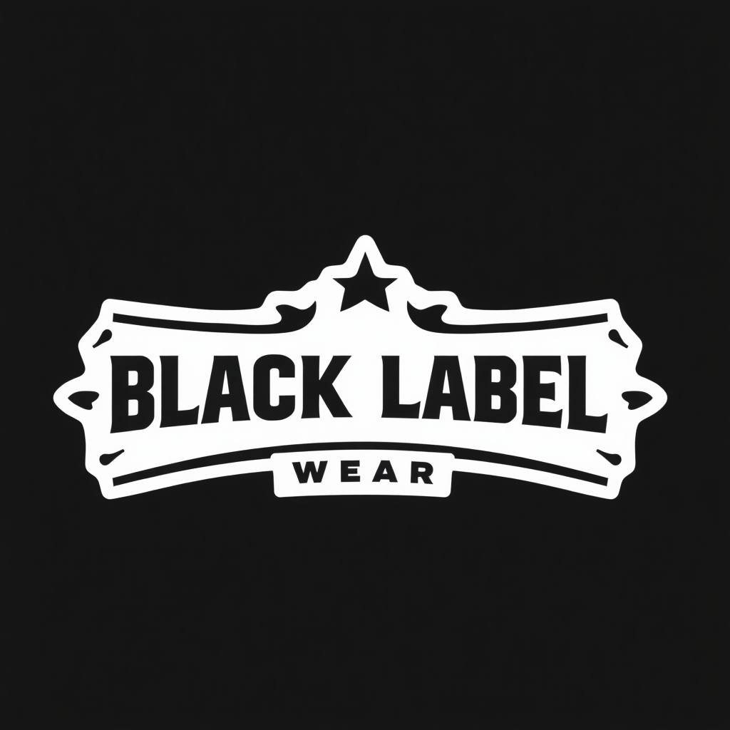 A logo design for a street wear clothing brand 'Black Label Wear'