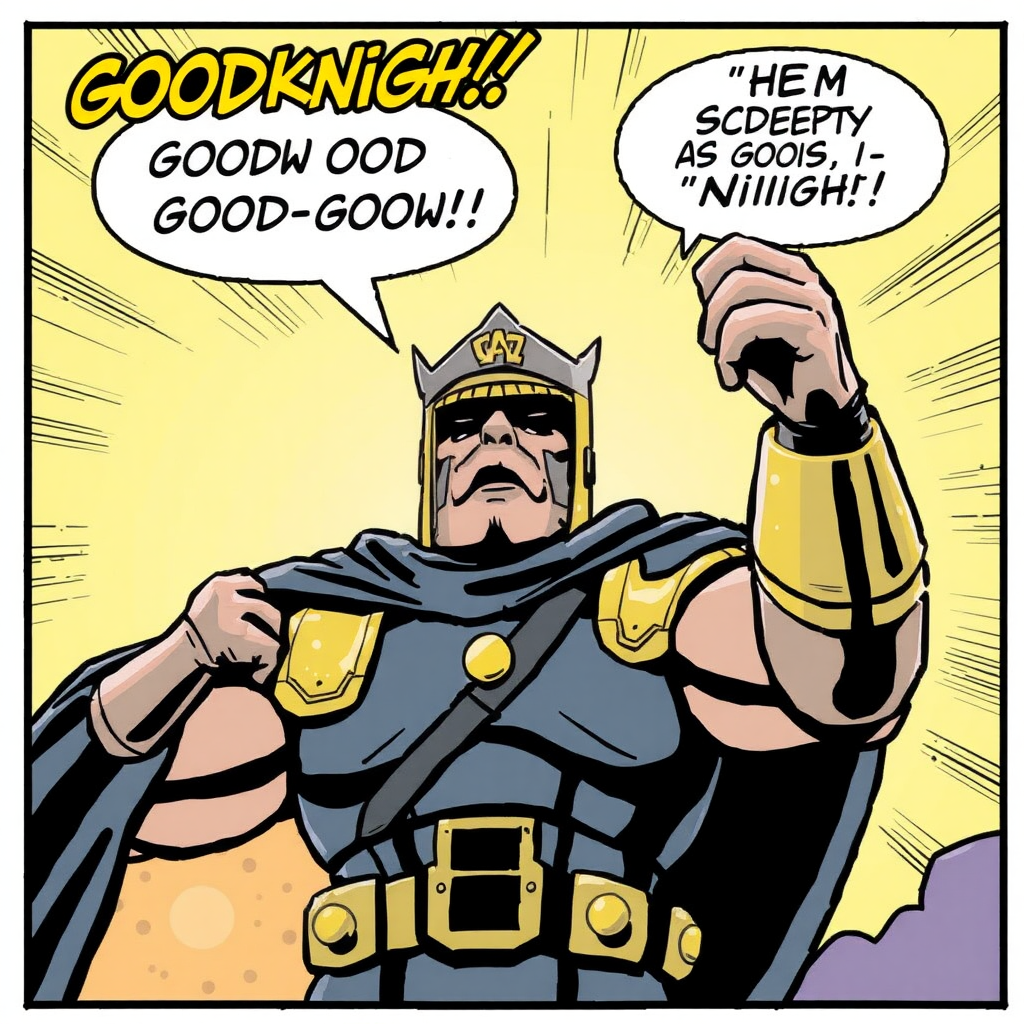 Comic: Captain Underrated "GOOD KNIGHT! ÄHEM GOOD FIGHT! ÄHEM GOOD NIGHT!"