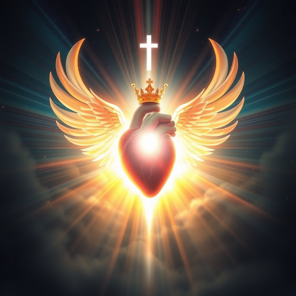 heart with the king with the holy light with the truth and the light and the life in the name of god