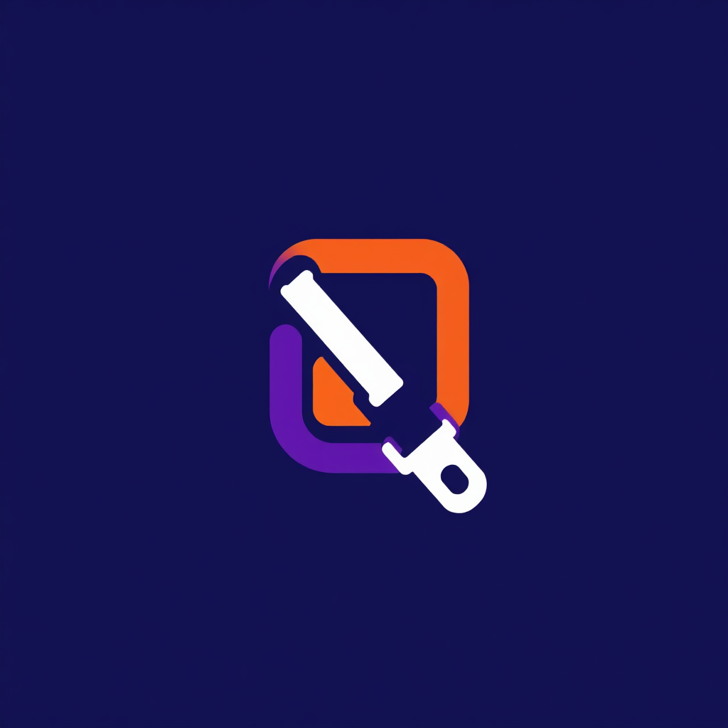 Purple orange white Logo representing an Encryption & Decryption tool.