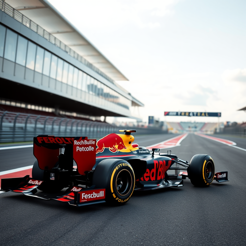 f1 car photoshoot  
F1 Car redbull  
in race track  