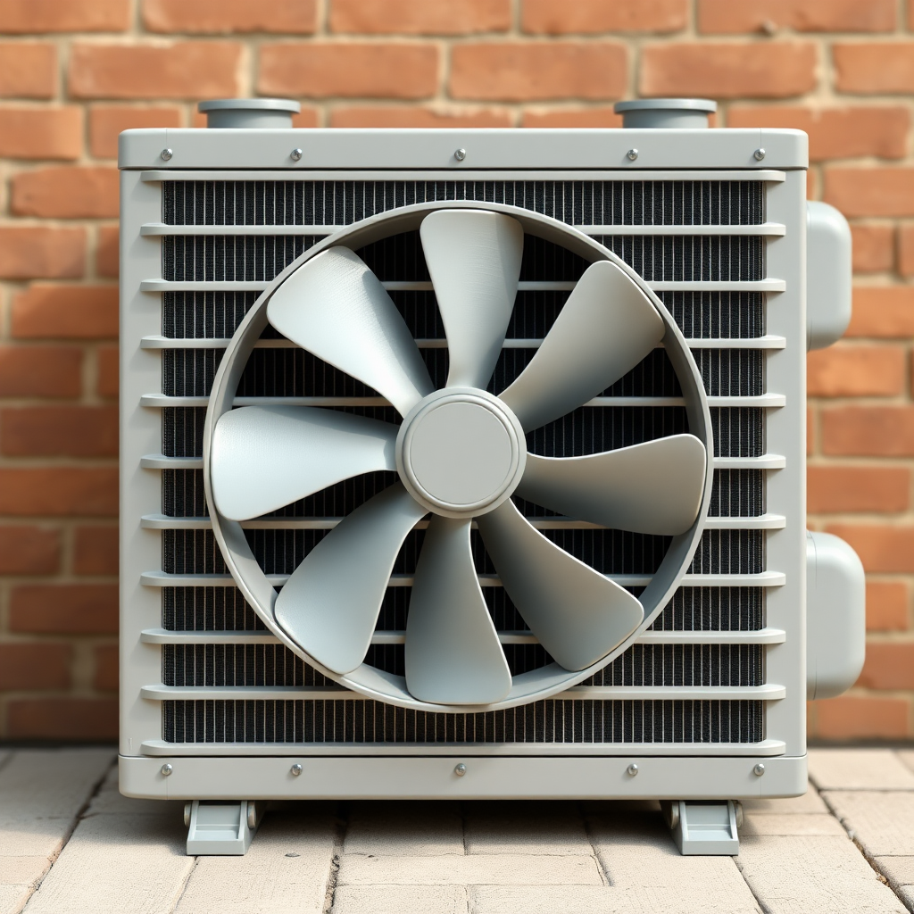 flat icon of hvac condenser, visible fan