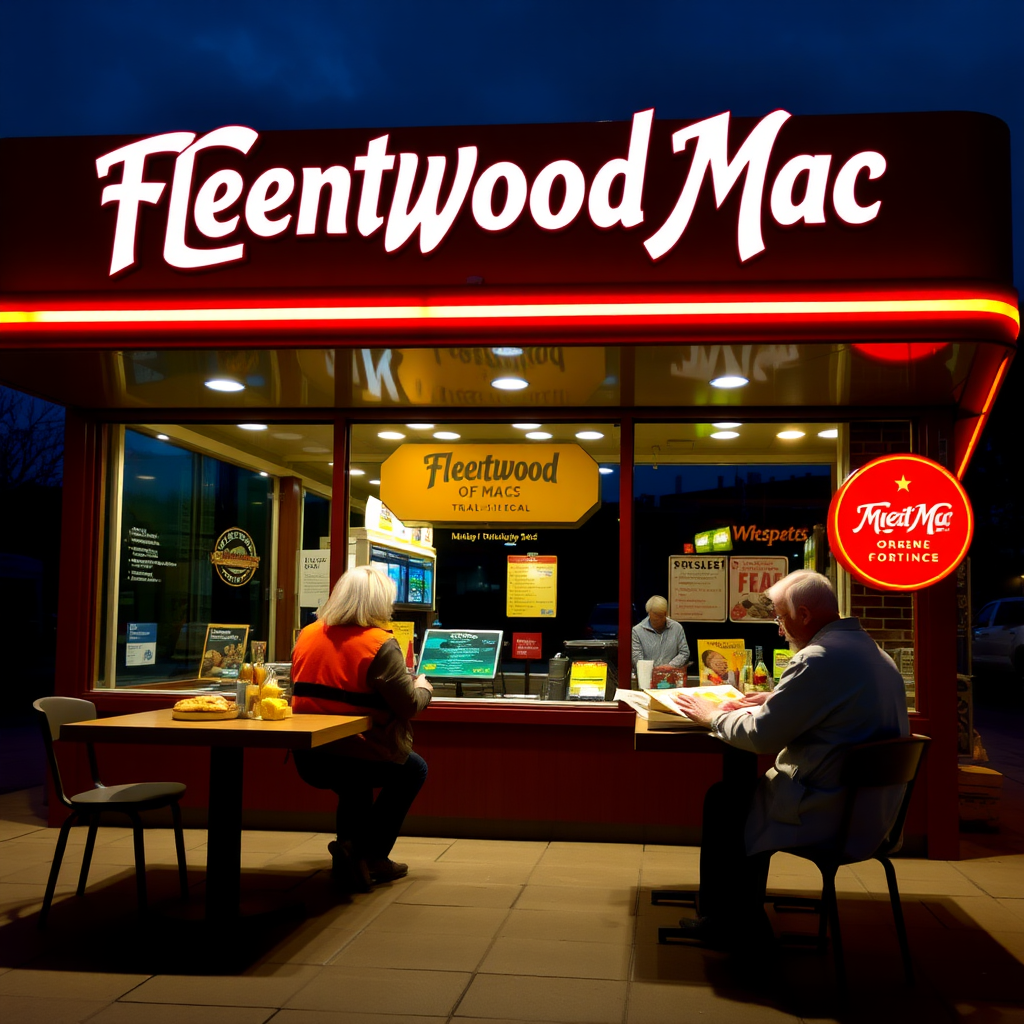 Fleetwood Mac ordering Big Macs in Fleetwood services