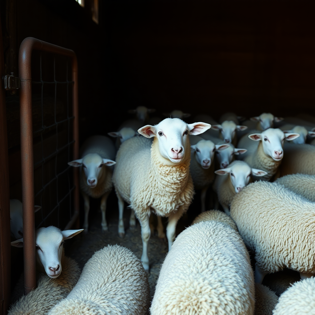 sheep in a barn, restricted by gate, digital forensics related, one that stands out in the flock