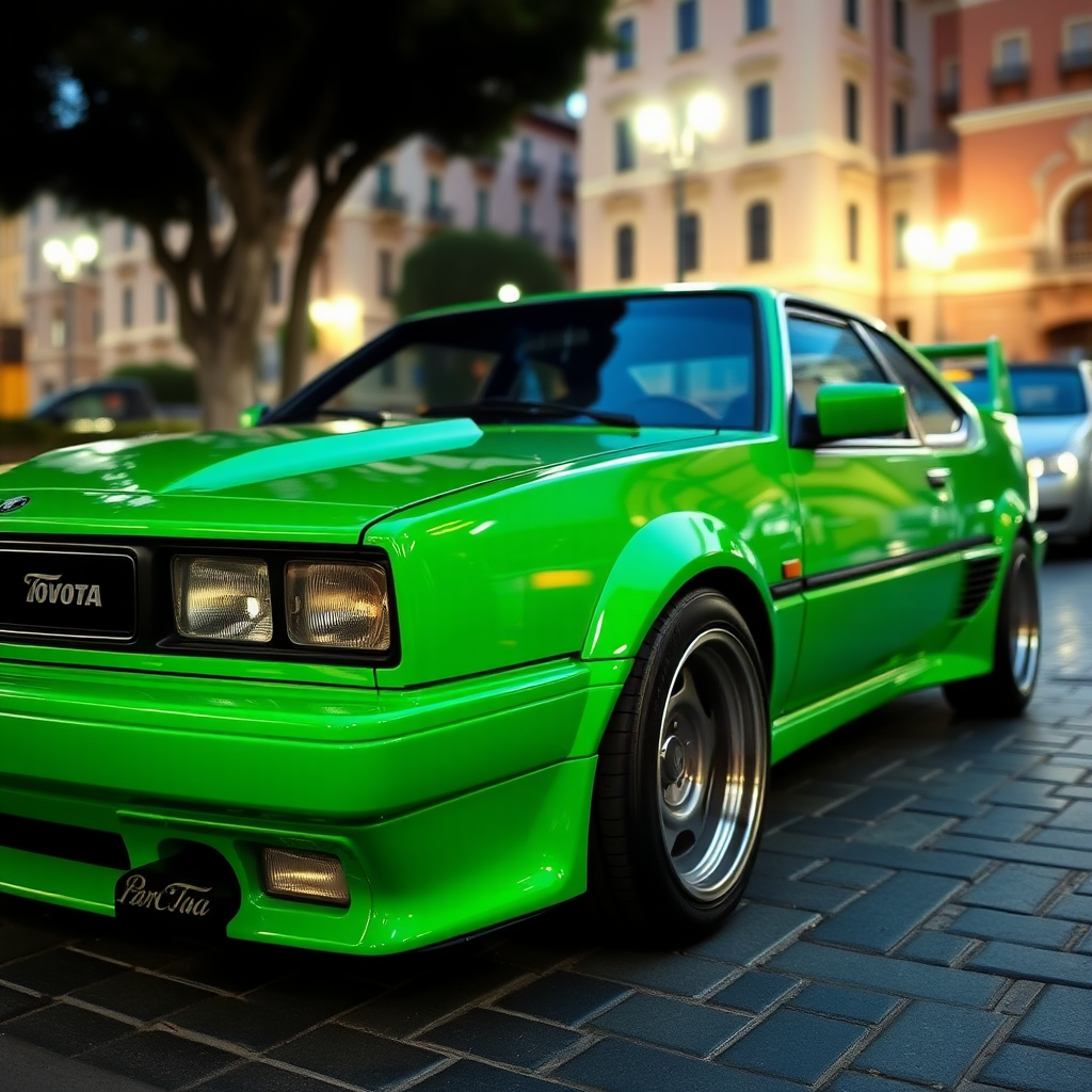 Green toyota trueno tuning in Rome