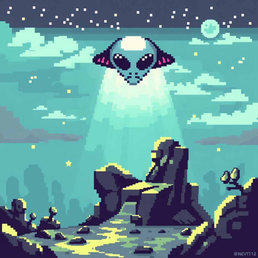 pixel alien abduction hisler