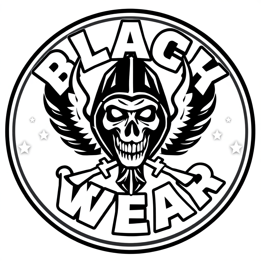 A logo design for a street wear clothing brand 'Black Label Wear'. Include details that are about passion, honor, etc.