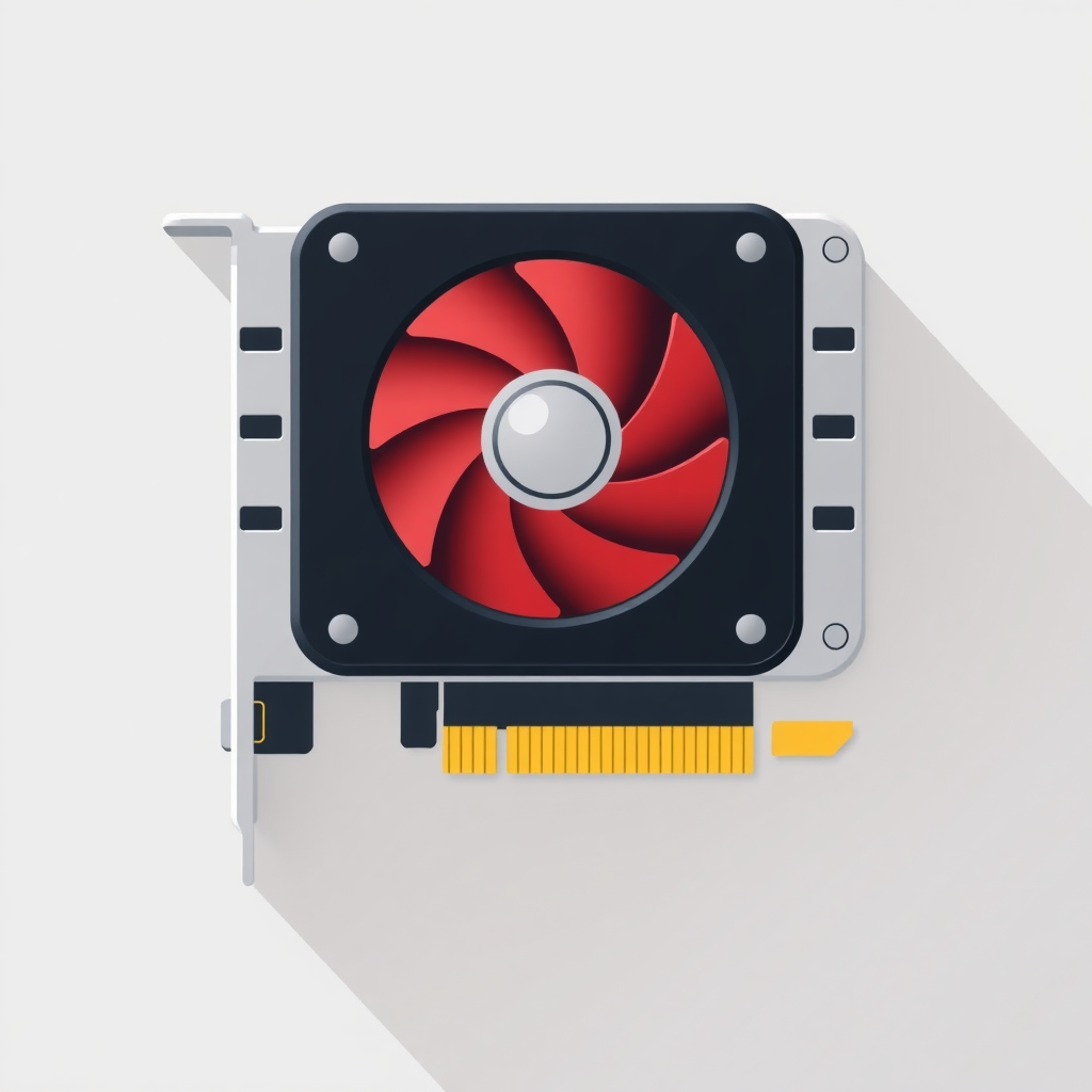 flat icon of graphics card