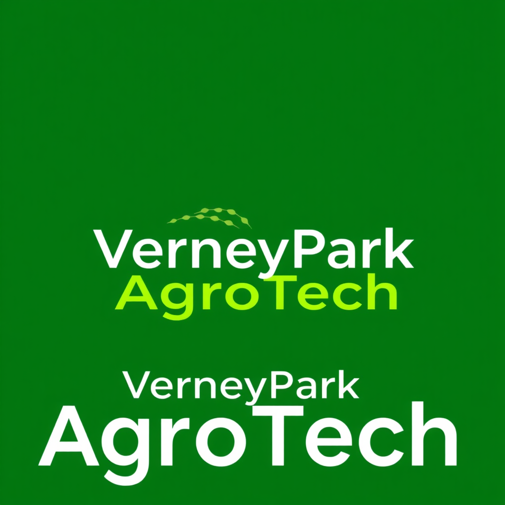 To create a visually striking and memorable logo for "VerneyPark-AgroTech," the design should reflect innovation, sustainability, and the forward-thinking nature of agricultural technology. The logo should evoke a sense of growth, connection with nature, and cutting-edge solutions.

Incorporating natural elements like leaves, crops, or a subtle depiction of the earth can symbolize the agricultural focus, while sleek, modern lines or abstract shapes can highlight the technology aspect. The typography should be clean and contemporary, with "VerneyPark" standing strong and distinguished, while "AgroTech" can be presented in a way that reflects innovation—perhaps with a futuristic font or stylized design.

A color palette inspired by nature, such as earthy greens, blues, or rich browns, can create a connection to the agricultural world, balanced with a hint of metallic or tech-inspired hues to convey modernity and innovation. The overall logo should merge the concepts of tradition and technology, representing VerneyPark-AgroTech’s role in revolutionizing agriculture while staying rooted in the environment.