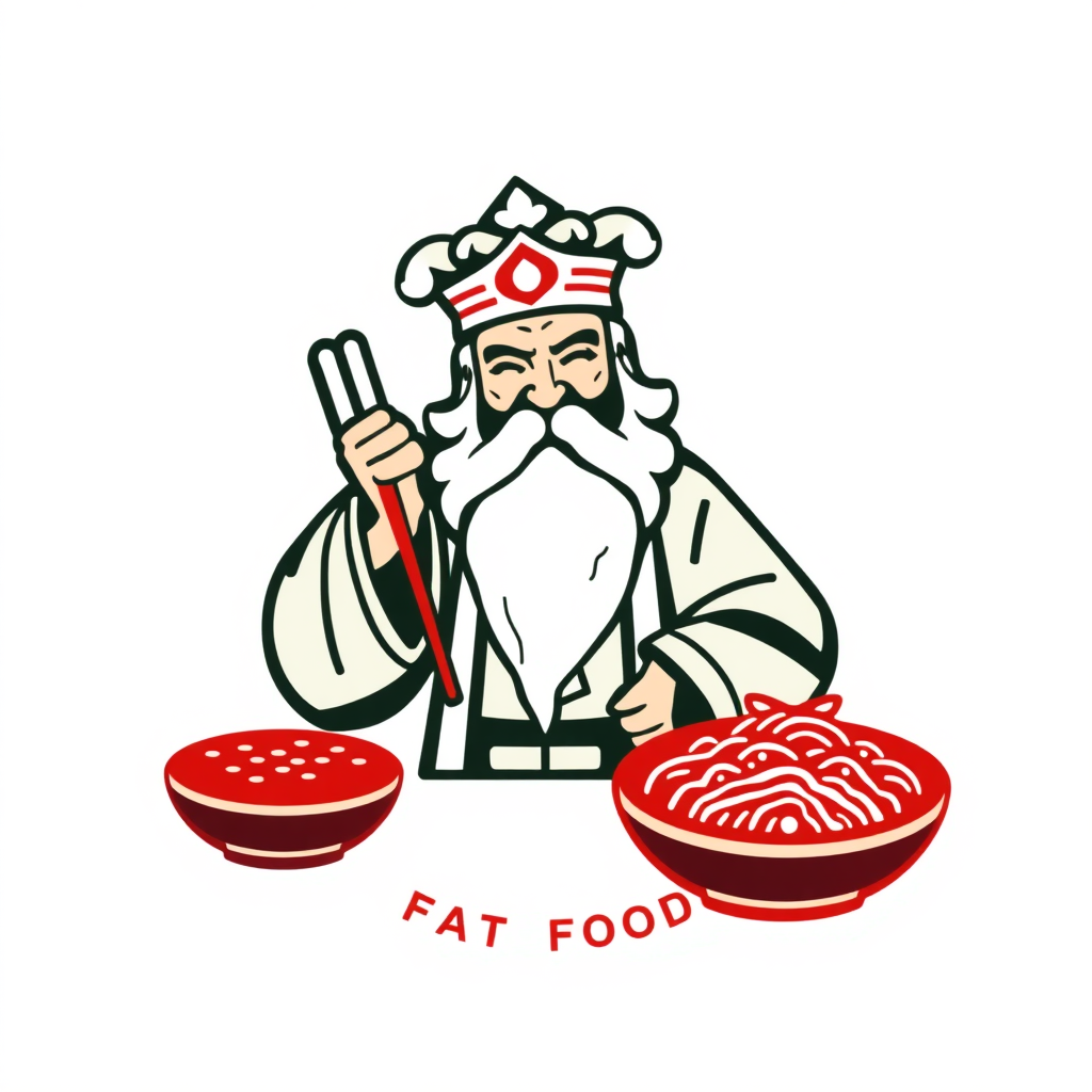 Design a logo for a Chinese old master fast food restaurant.