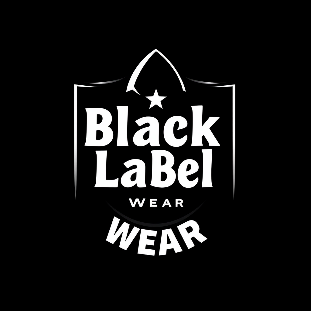 A logo design for a street wear clothing brand 'Black Label Wear'