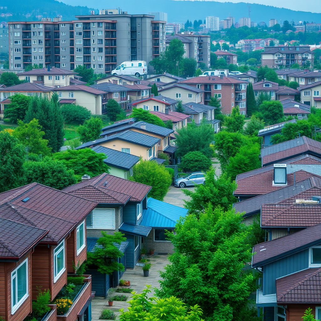 Residential community in the city, macro photography, high-definition 4K, large scene.