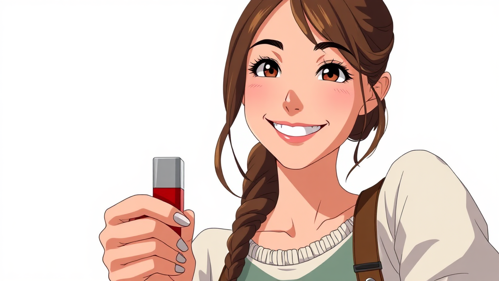 a woman, smiling, holding a magnet, and trying to attract something with it, full-shot, perspective view, anime wallpaper, breathtaking realistic, inspired by John Henry Kingsley, miyazaki's animated film, john stephens, centered, white background.