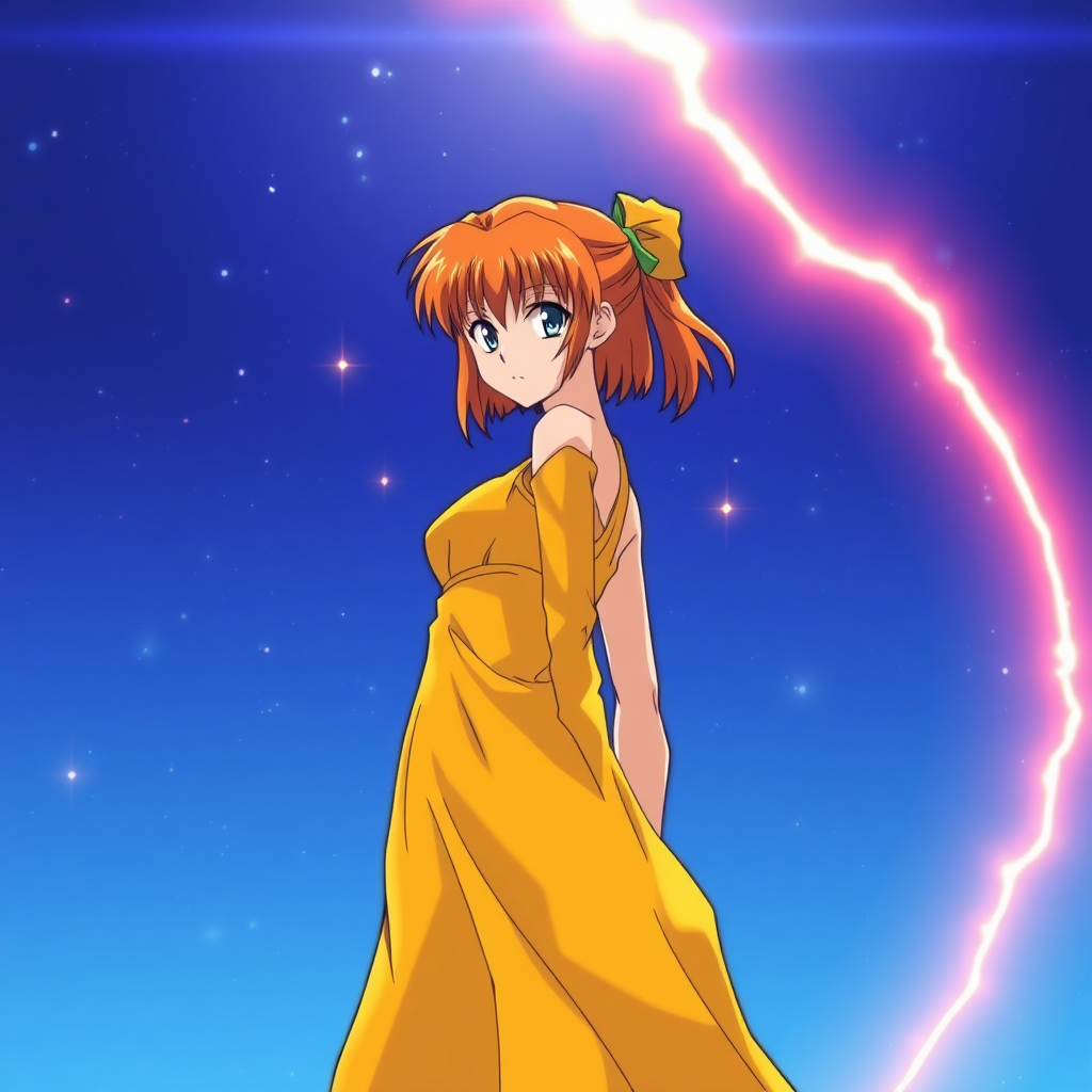 Neon Genesis Evangelion, Asuka with a yellow dress