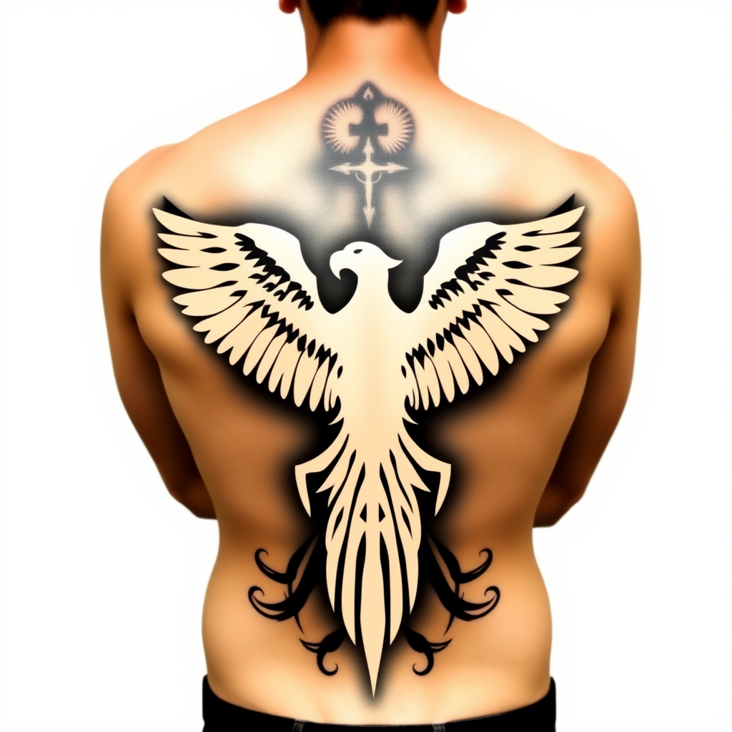 a stencil of an accurately detailed replica of the exact tattoo seen on Micheal Scofield's back in Prison Break