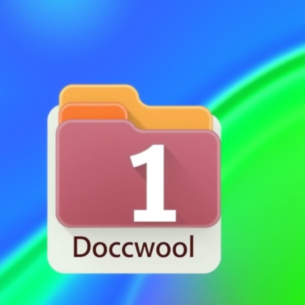 an icon of a Windows 11 file that represents the documents folder, school, text with a green background