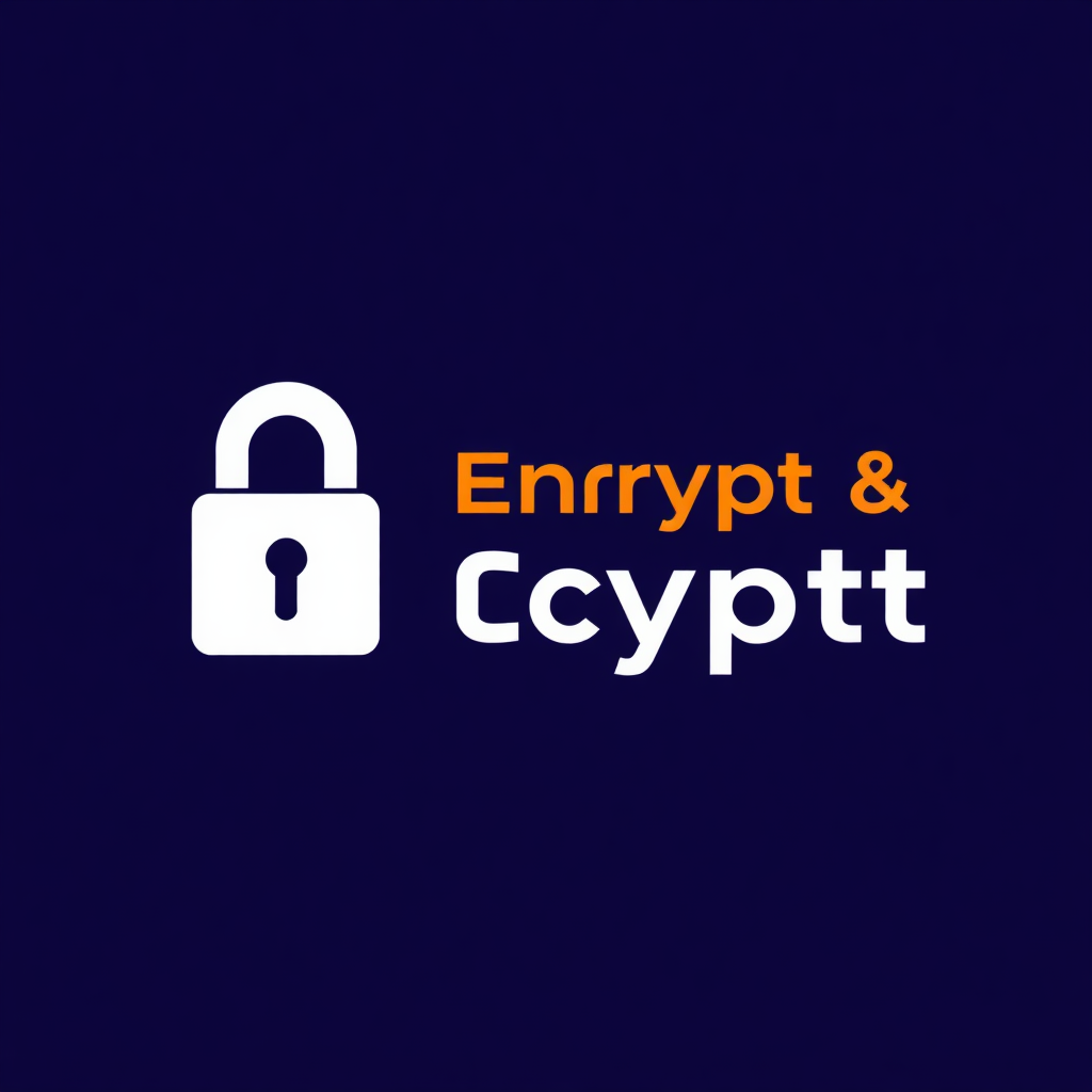 Purple orange white Logo representing an Encryption & Decryption tool.