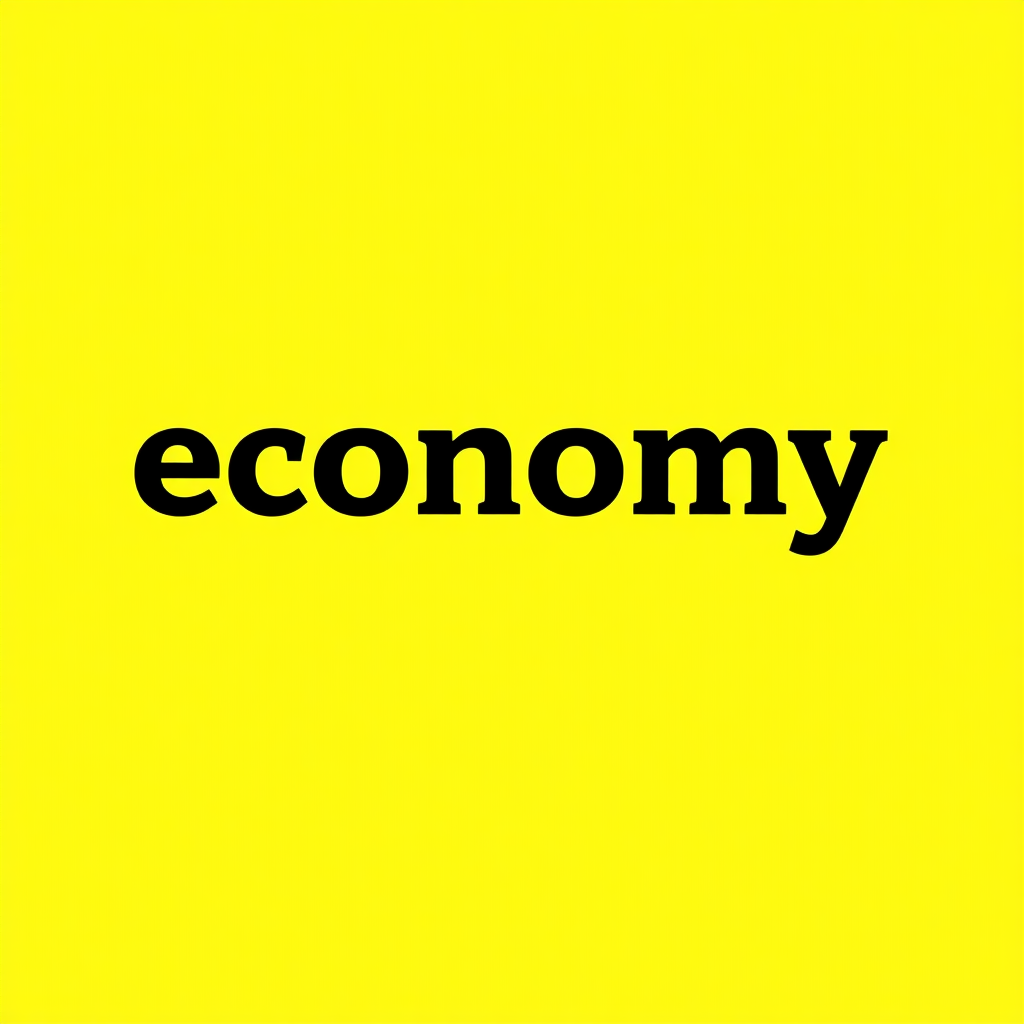 create an image with a text in the center that says: "economy" in black letters and with a yellow background