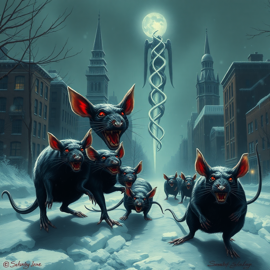 Demon rats invading Boston, Satan, blizzard, ancient aliens