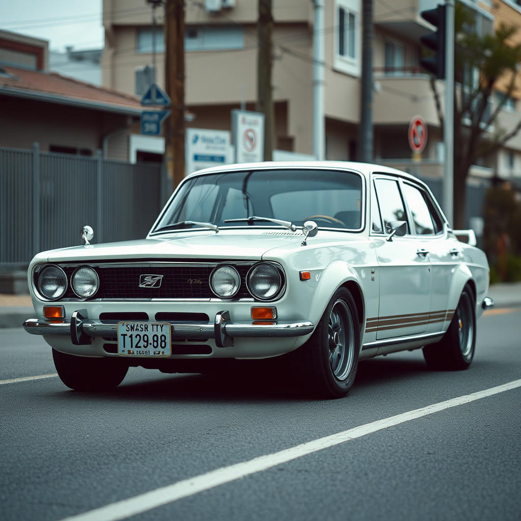 the car is parked on the side of the road, inspired by Taiyō Matsumoto, tumblr, restomod, nd4, c4