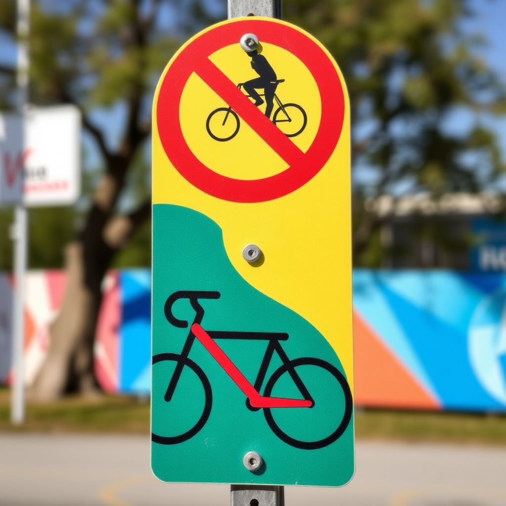 no cycling dress sign