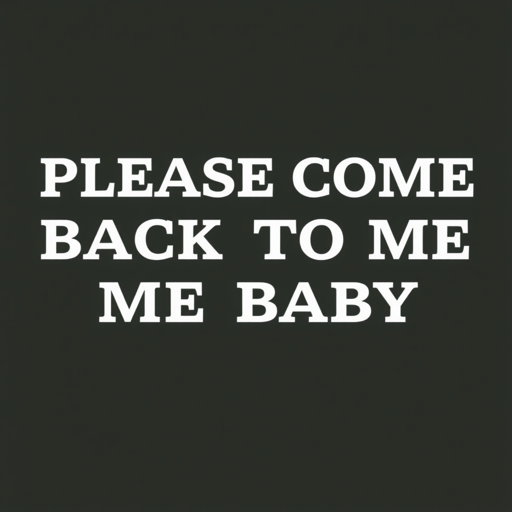 A cover image for a song called 'Please Come Back To Me Baby' about a guy who's girlfriend left him because he cheated on her but he wants her back.