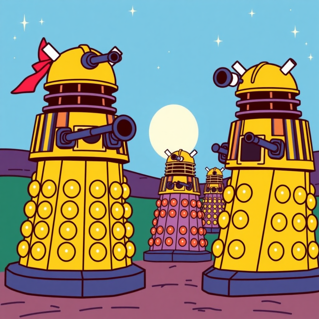 Daleks in the style of Sailor Moon