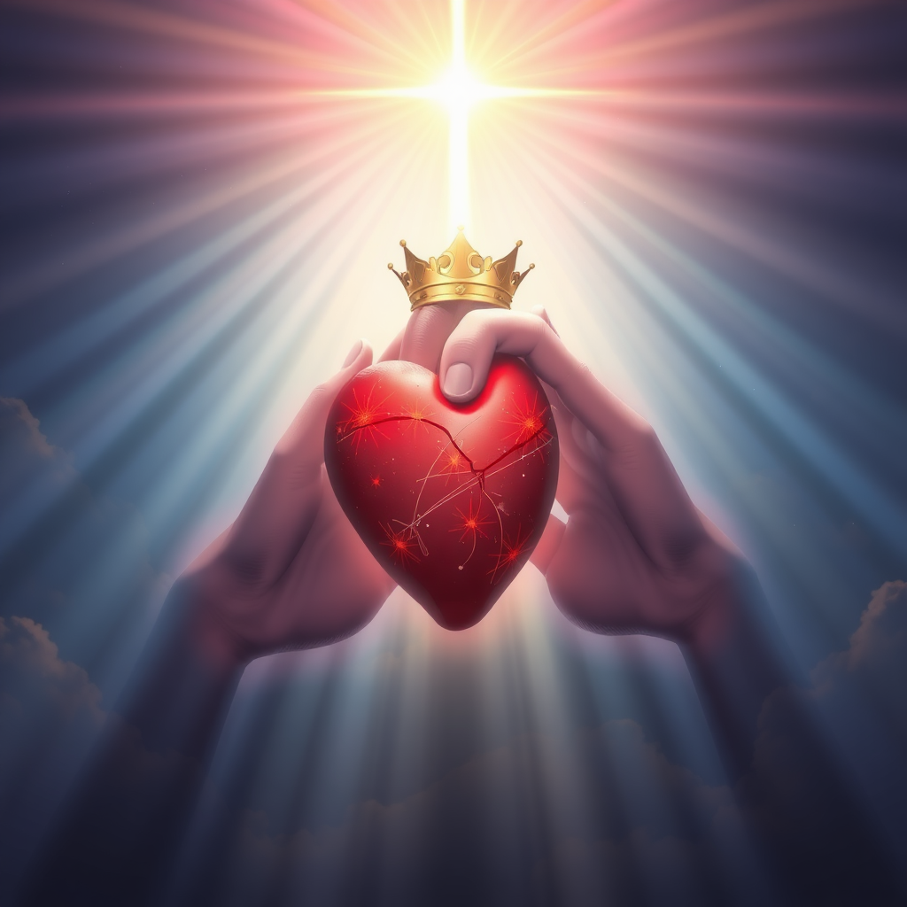 heart with the king with the holy light with the truth and the light and the life in the name of god