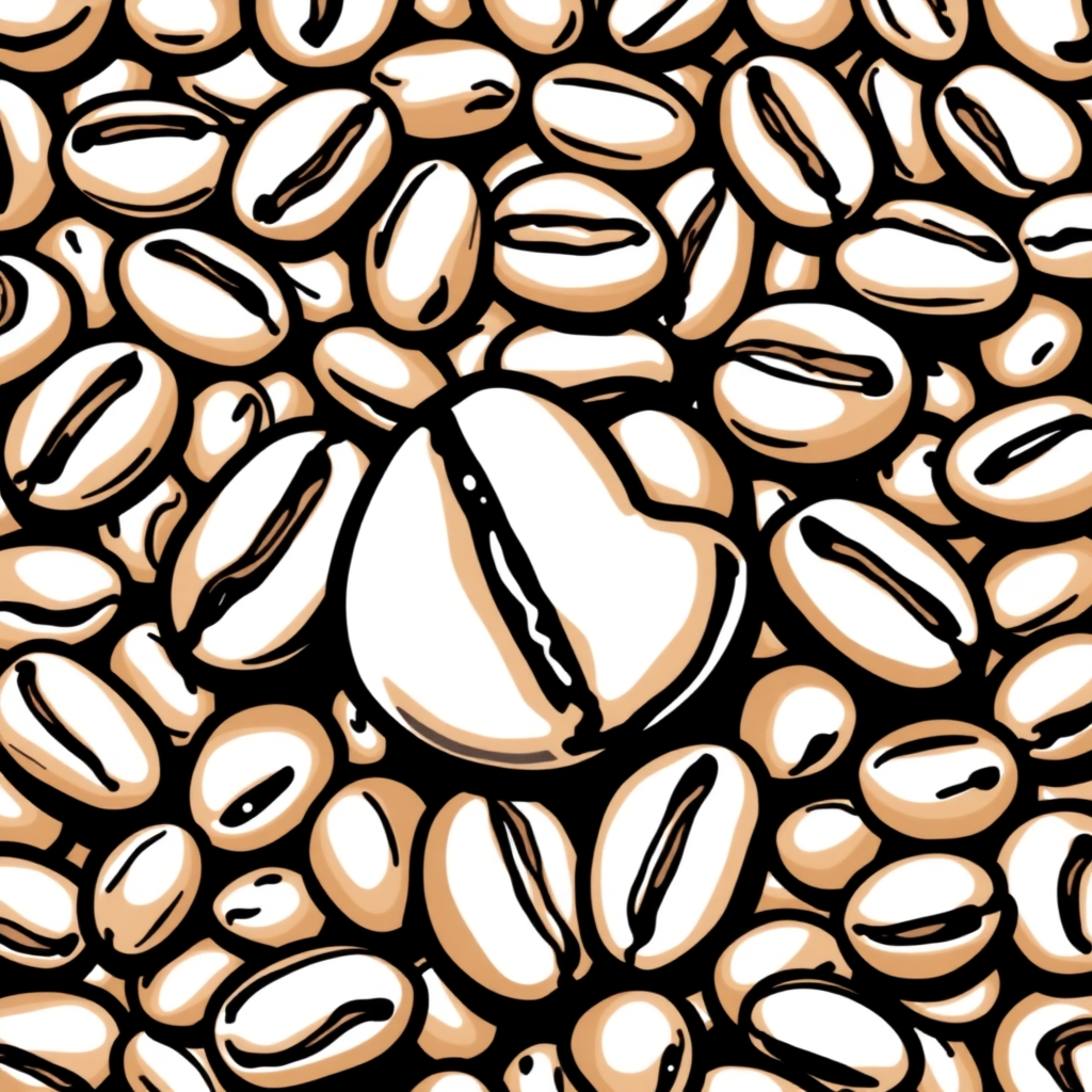 Draw a delicious image of coffee beans.